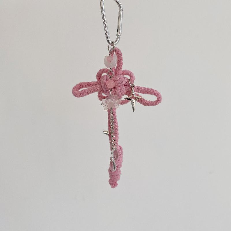 1Pcs Chinese Style Ruyi Pendant Handwoven Nylon Rope Chinese Knot Keychain Bag Hanging Decoration Men'S Car Keyring