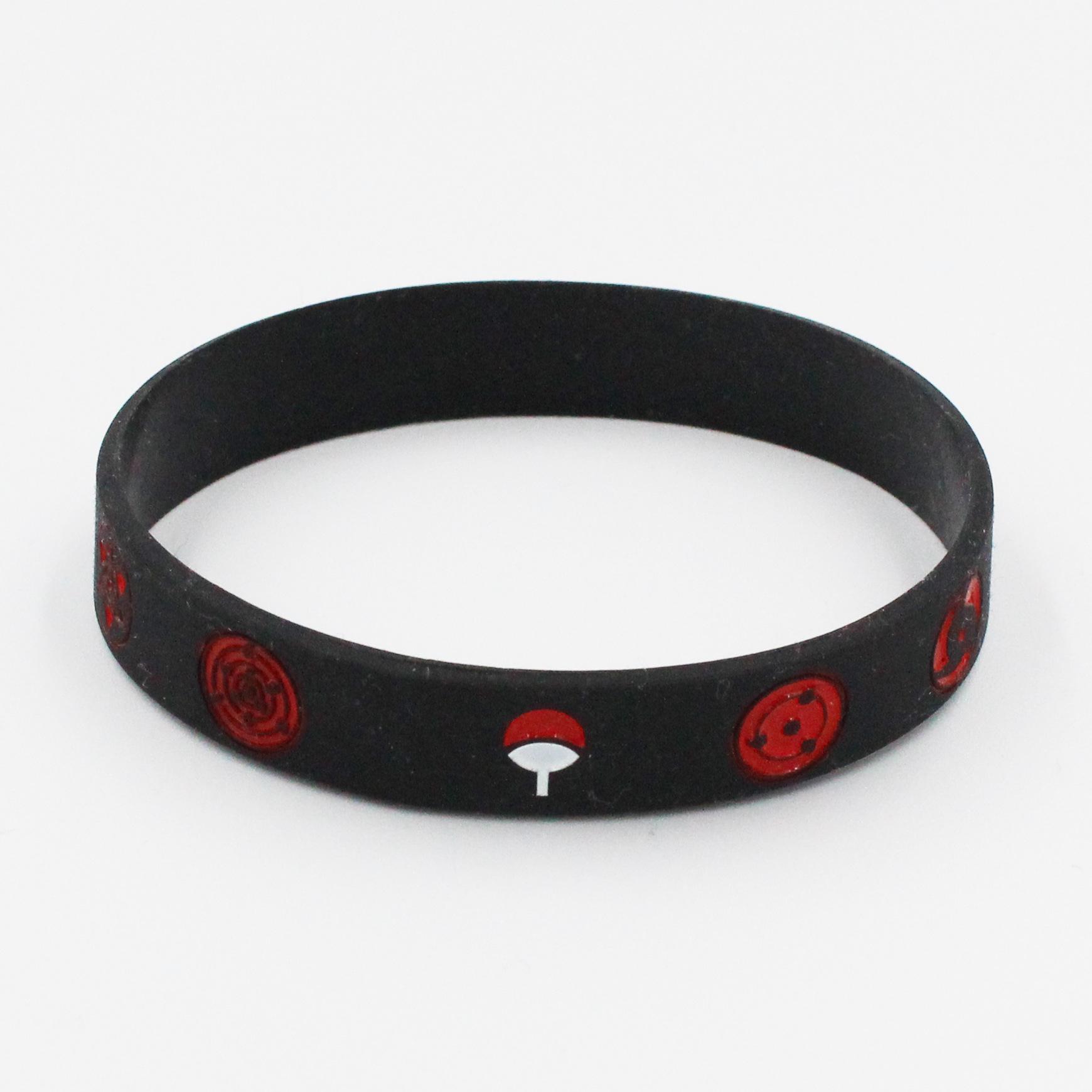 Naruto Hokage 2D Silicone Wristband Bracelet - Anime Inspired чёрный