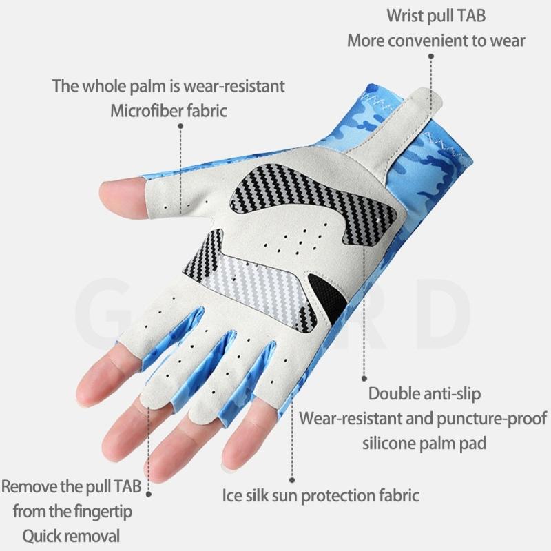 Outdoor Sports Half Finger Glove Breathable Fingerless Driving Cycling Glove Quick Drying High Elastic Fishing Glove