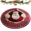 40cm Christmas 3D Rug Cute Xmas Optical Illusion Doormat Skeleton Round Floor Mat for Living Room Bedroom Holiday Decorations