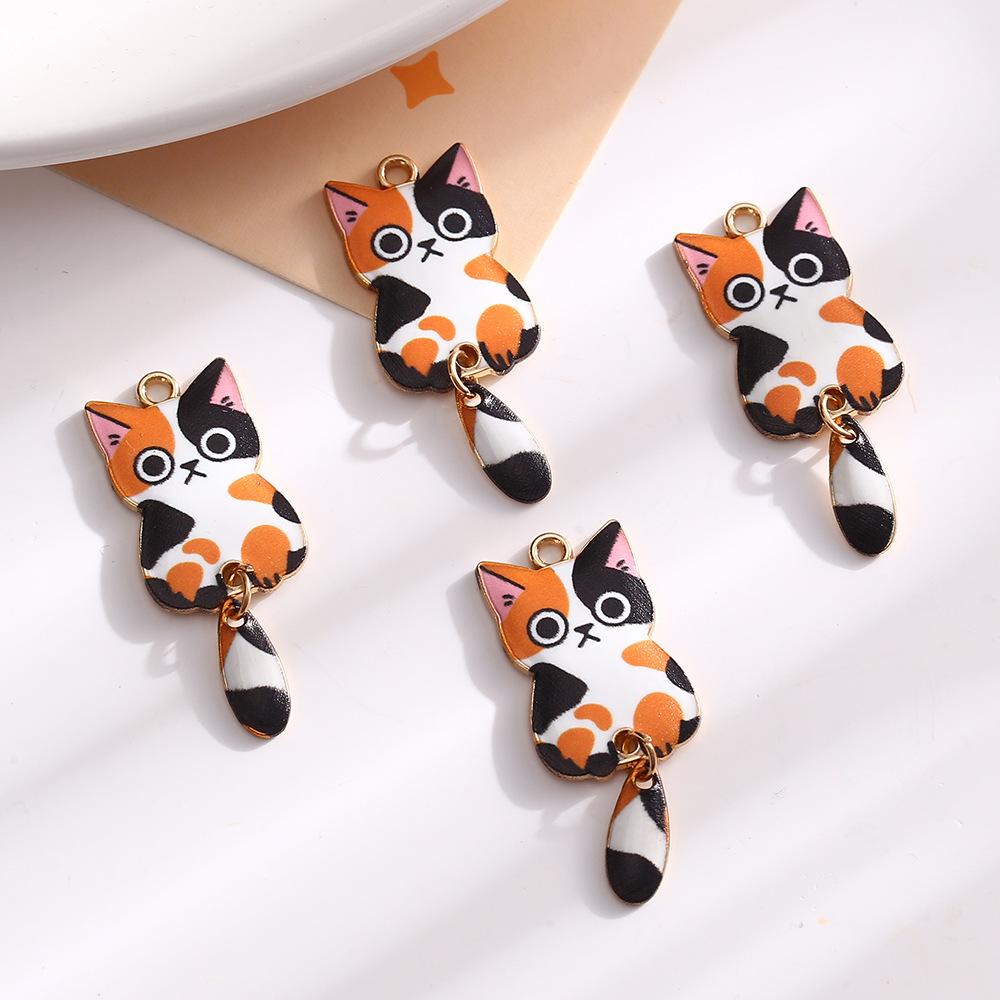 

Мультяшный милый сплав масляная капля кулон котенок подвижный хвост кулон DIY ожерелье брелок ювелирные изделия аксессуары