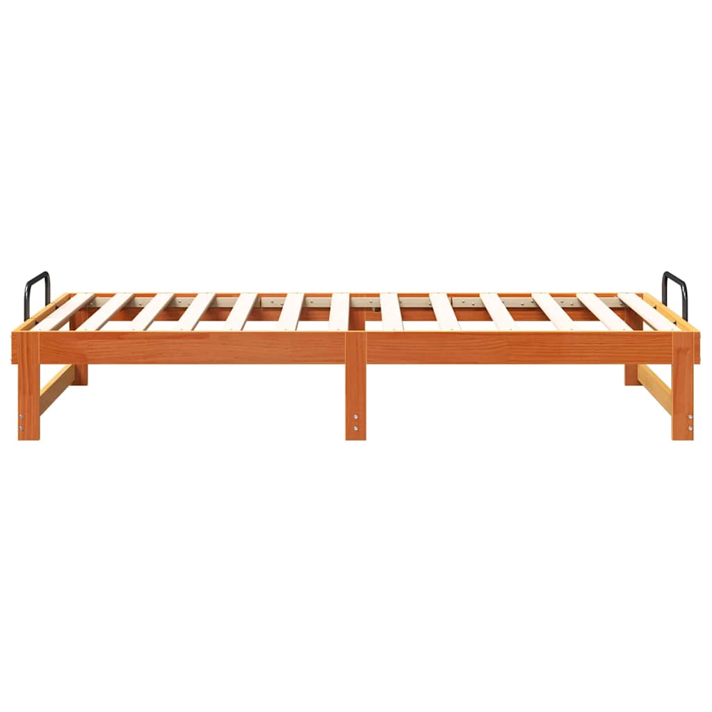 Brown Bed Frame 90 x 190 cm Solid Pine Wood