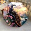 1 PC Automatic Folding Umbrella - Dragon Sunset Pattern, Portable & Foldable Design with 8 Ribs, Christmas Birthday Gifts