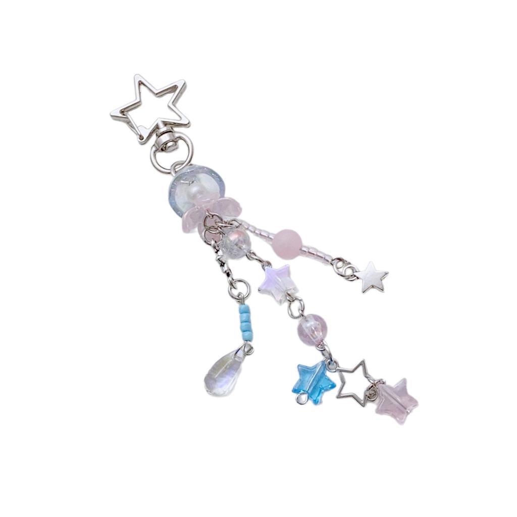 Multipurpose Star Blossom Beaded Phone Charm Strap Trendy Multiuse Keychain for Trendy Women Stylish Outfits Daily Use
