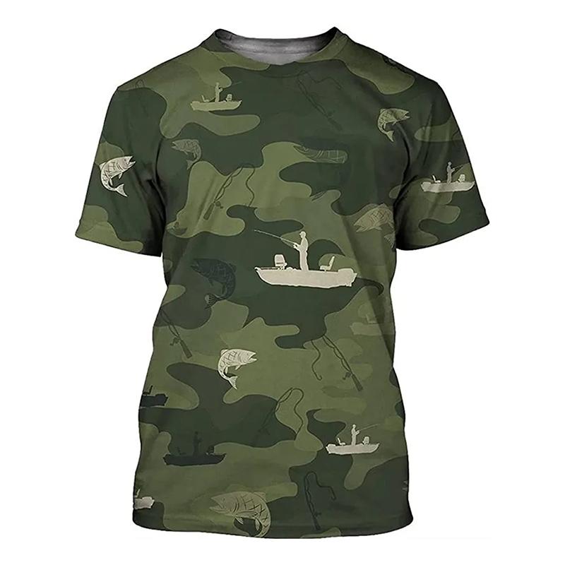 Classic Camouflage Sport T-shirt Men's Clothing Daily Street Casual Pullover Top 3D Printed Ball Pattern Outdoor 2025 Tee Tops