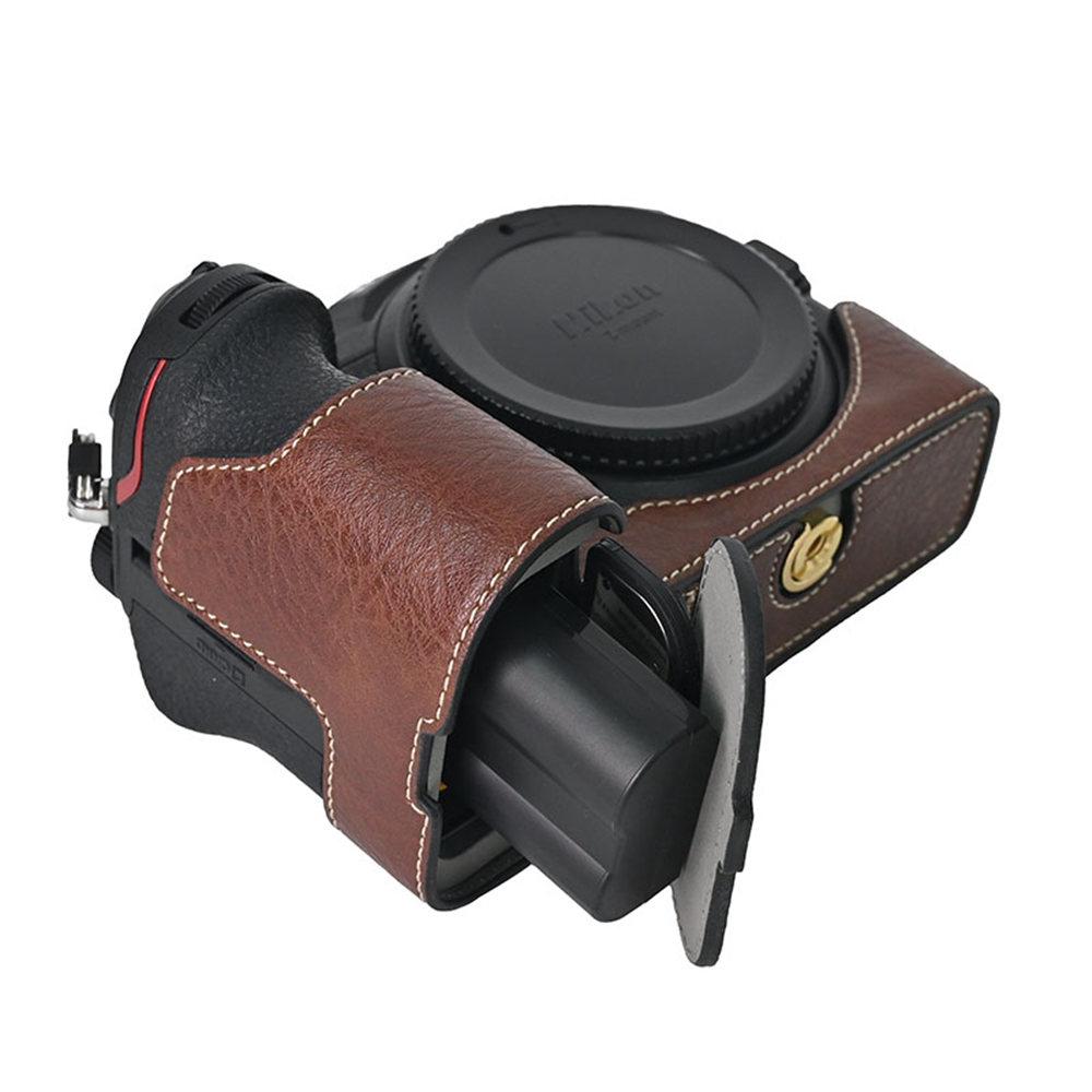 PU-Leder Kamera Halbtasche für Nikon Z6II Z7II Z5 Bodenöffnung Magnetabdeckung