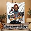 Custom Name Personalized Bride of Chucky Print Blanket, Home Decor, Bedroom, Sofa, Camping, Couch, Gifts for Birthday Christmas