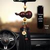 Peach Wood Gourd Car Pendant - Rearview Mirror Hanging Ornament for Safe Travel.