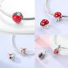100% Copper Strawberry Lipstick Ladybird China Red Charms Beads Fitoriginal Bracelets For Women Diy Jewellery