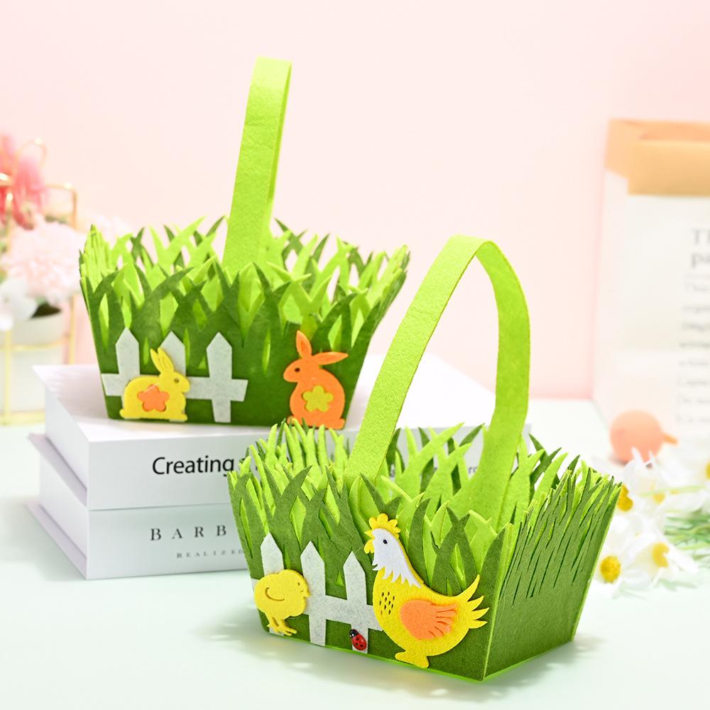 Easter Egg Basket Colorful Kids Easter Basket Felt Gift Bag 3d Easter Tote Bag For Kids Party