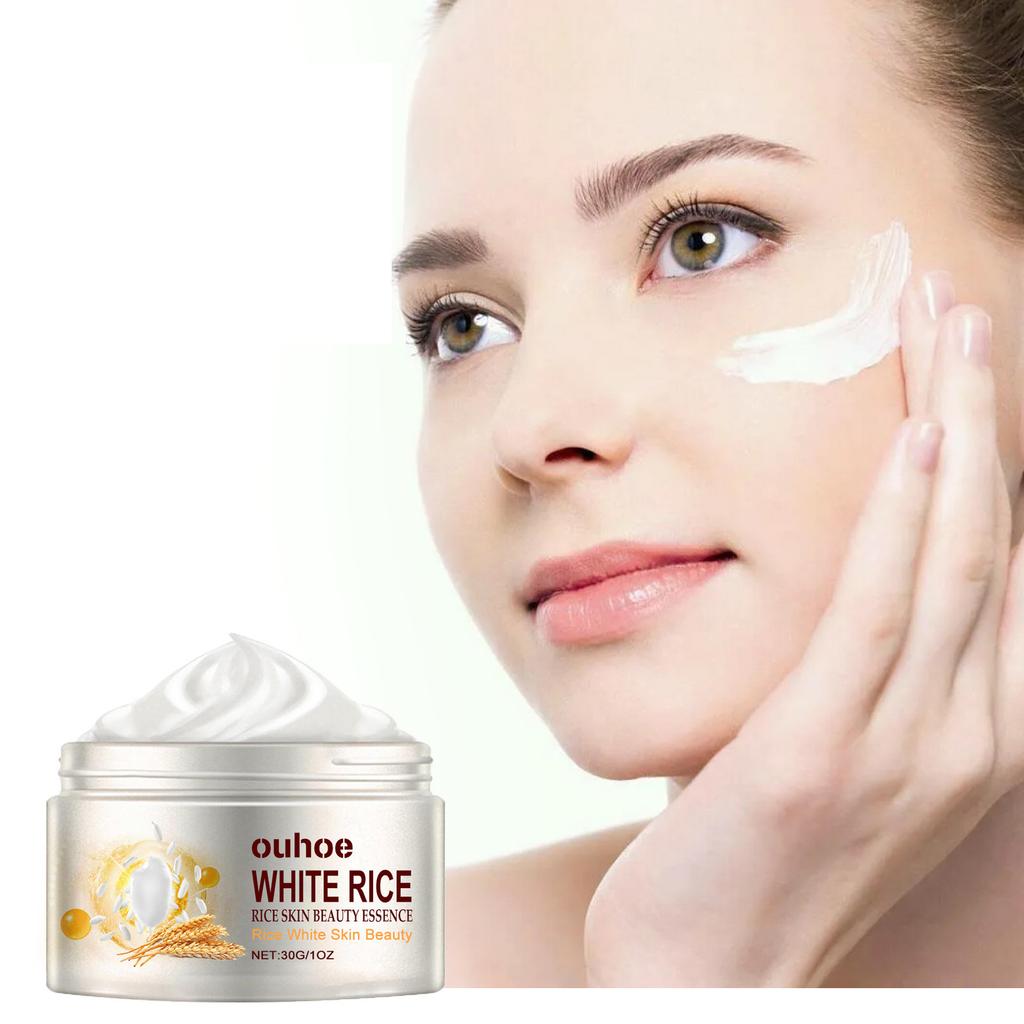 Rice Cream for Face White Rice Essence Brightening Moisturizing Cream Lightweight Moisturizer Face Cream Smooth Lines