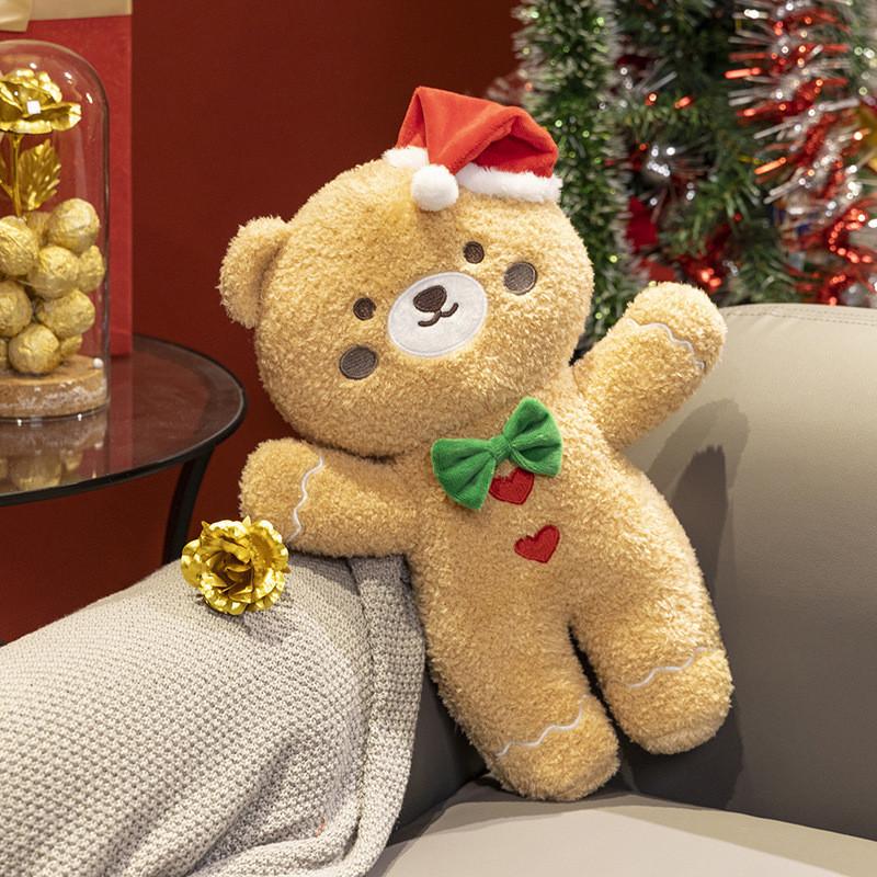 Christmas Bear Gingerbread Plush Toy Cartoon Stuffed Doll Decoration Gift Kids
