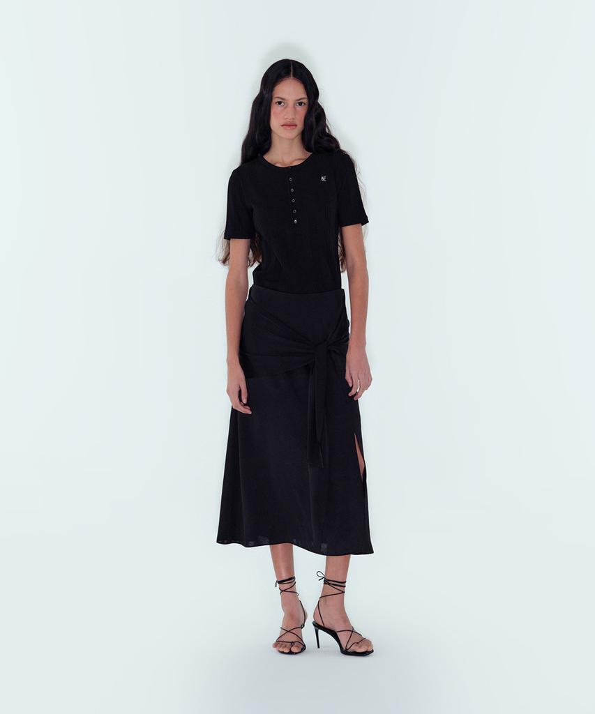 Noiseu W Drape Knot Skirt - Black