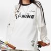 Li Ning Sports Fashion Series Letter Print Round Neck Loose Casual Short Sleeve T-Shirt Unisex Tops White AHSU657-1(TEAM702-3.4.2)