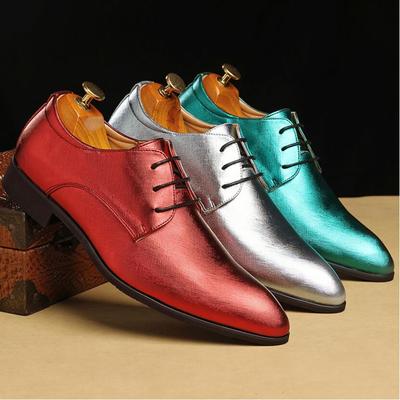 Men's Fashion Wedding Party Shoes Men Classic Derby Shoe Dress Business Office Mens Lace-Up Pointed Toe British Style Flats