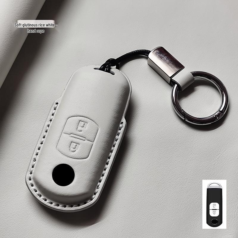 Genuine Leather Key Cover for Mazda CX-4, CX-5, CX-7, Atenza 6, and Angkesaila 3