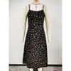 2026 Summer New Style Women's Floral Print Slit Camisole Dress Polka Dot Casual Long Dress