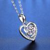 Bague Ringen 1.0ct Heart Moissanite Pendant For Women Sparkly Imitation Diamond Jewelry 925 Sterling Silver Fine Jewelry Gift