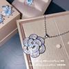 Schubert Rose Flower Gemstone Necklace, Designer, 18K Gold-Plated Rose Flower Zircon Inlaid Bracelet, Earrings