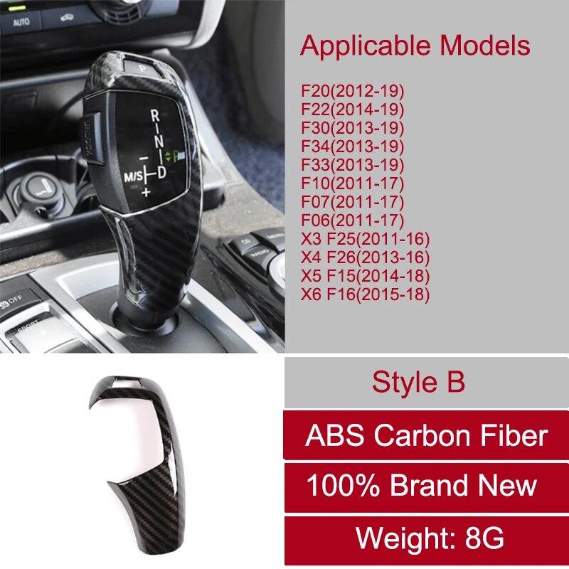 Carbon Fiber Car Gear Shift Handle Cover Stickers Accessories For BMW F30 F10 F20 G30 X5 E70 X6 E71 X3 F25 X4 F26 F34 F07 F06