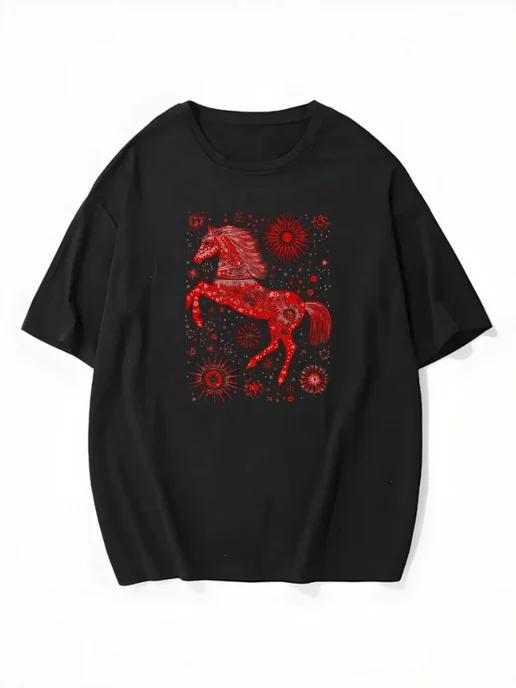 Oversized T-shirt with “Russia” print S