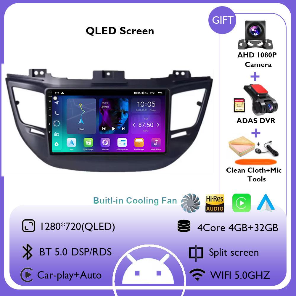 9" Android 14 Car Radio For Hyundai Tucson IX35 3 2015 2016 2017 2018 Head Unit DSP Multimedia Video Player Navigation GPS