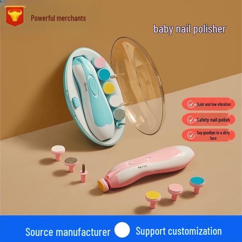 

Электрический набор для ухода за ногтями младенца: Новорожденные машинки для стрижки, Детская пилка, Ножницы для ногтей и Полировщик Sky Blue