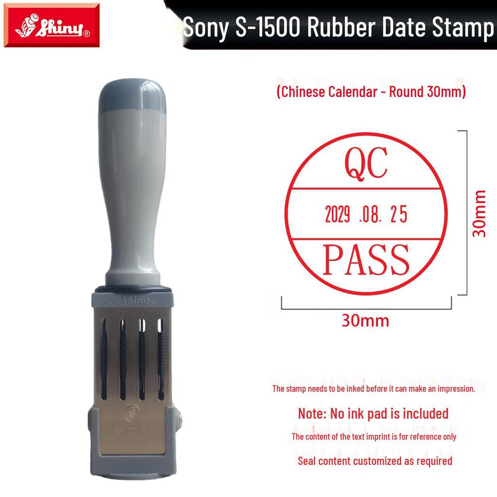 Adjustable Date & Custom Name Rubber Stamp - Shiny Dial, Personalized & Handmade Engraving