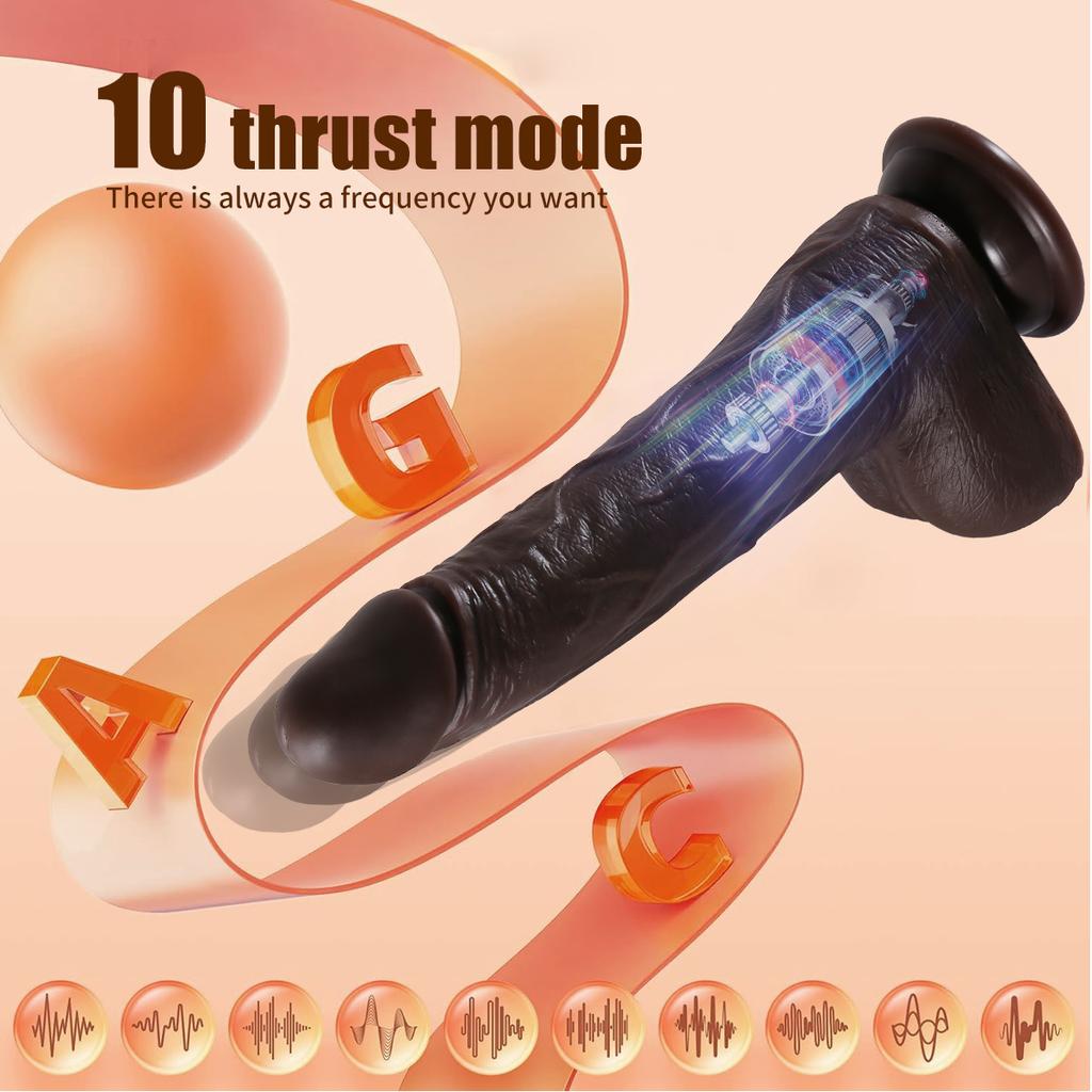 Dildo elettrico deluxe da 8,8 pollici - 8 modelli di spinta, 10 modalità di vibrazione, funzione di rotazione, giocattolo sessuale per adulti impermeabile silenzioso e sicuro per il corpo per le donne