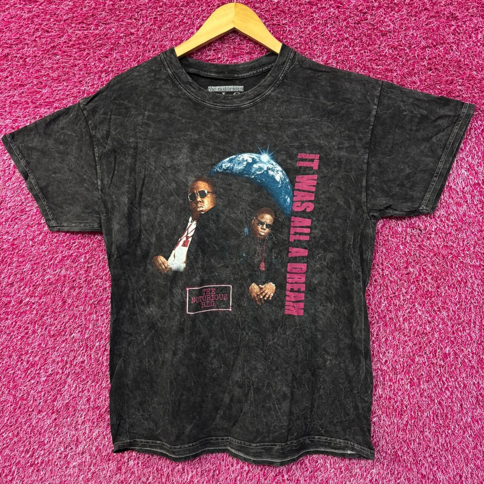 Biggie Smalls It Was All A Dream Acid Wash Rap tee size large L