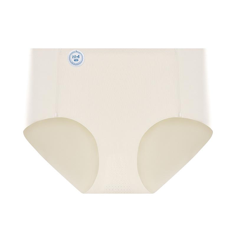 Women's Summer 10A Antibacterial Ice Silk Traceless Breathable Mid Waist Underwear