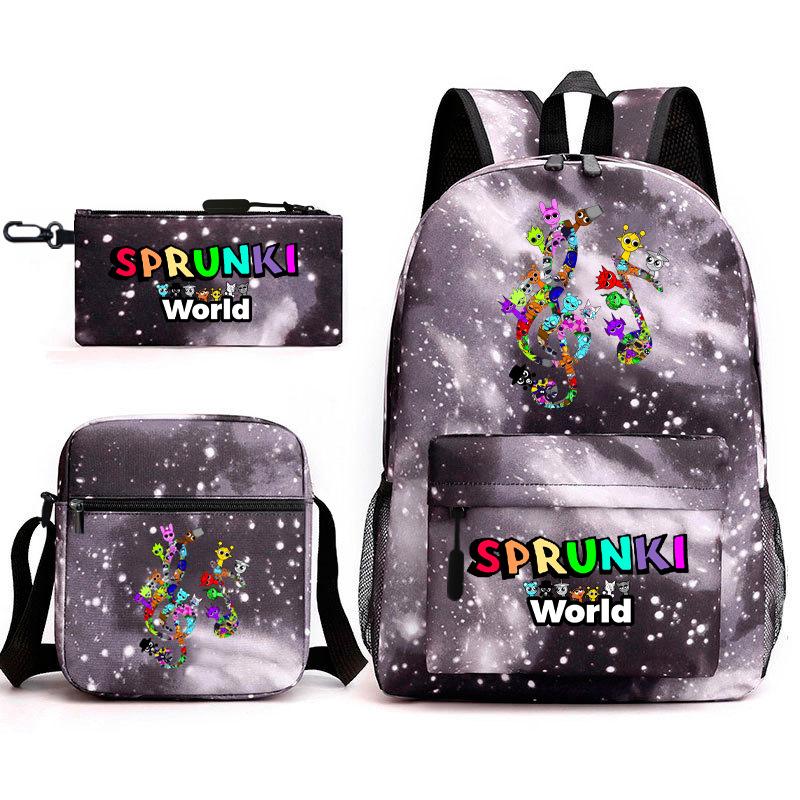Rhythm box cartoon animation primary school schoolbag sprunki fourth grade lightweight burden reduction large capacity backpack bag