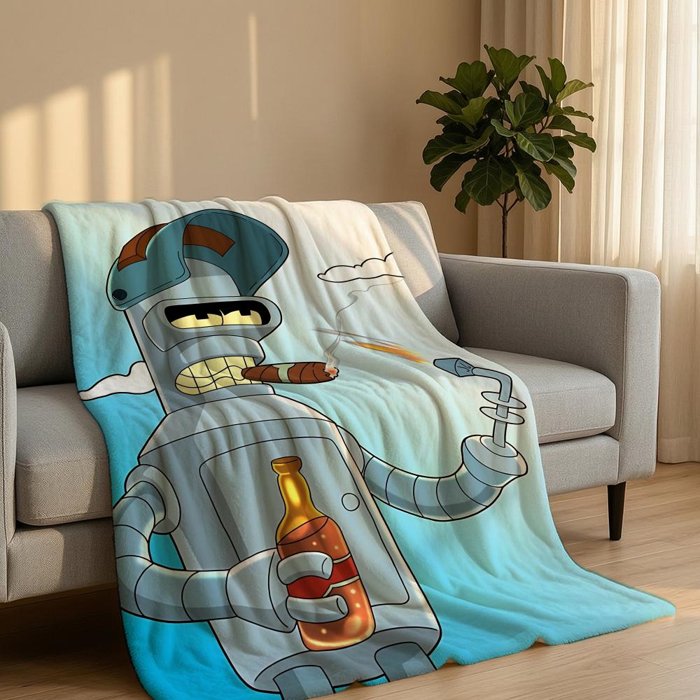 Animation F-FuturamaS Throw Short Plush Throw Blanket Soft Skin-Friendly Multi-Scene Home Office