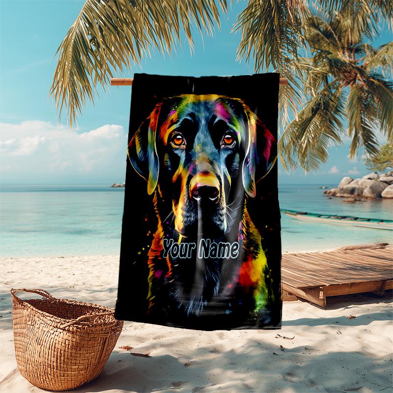 1PC Custom Name Colorful Dog Portrait