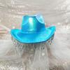 Glitter Cowboy Hat Tassel Jazz Hat Fedora Hat All-match for Street Shooting