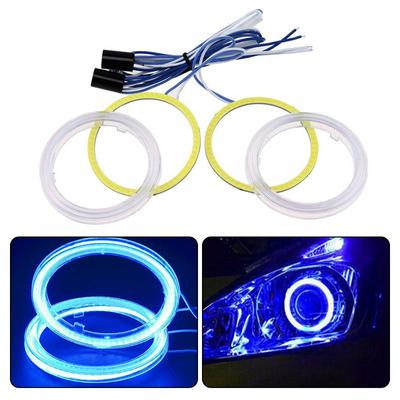 1 Paar 80mm Blau COB LED Auto Halo Ringe Angel Eye Scheinwerfer Auto Angel Eyes Blinker Lichter Für Autos