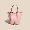 2025 Trending Women's Genuine Leather Cowhide Bucket Bag: Versatile, Top Layer Vegetable Tanned Handbag