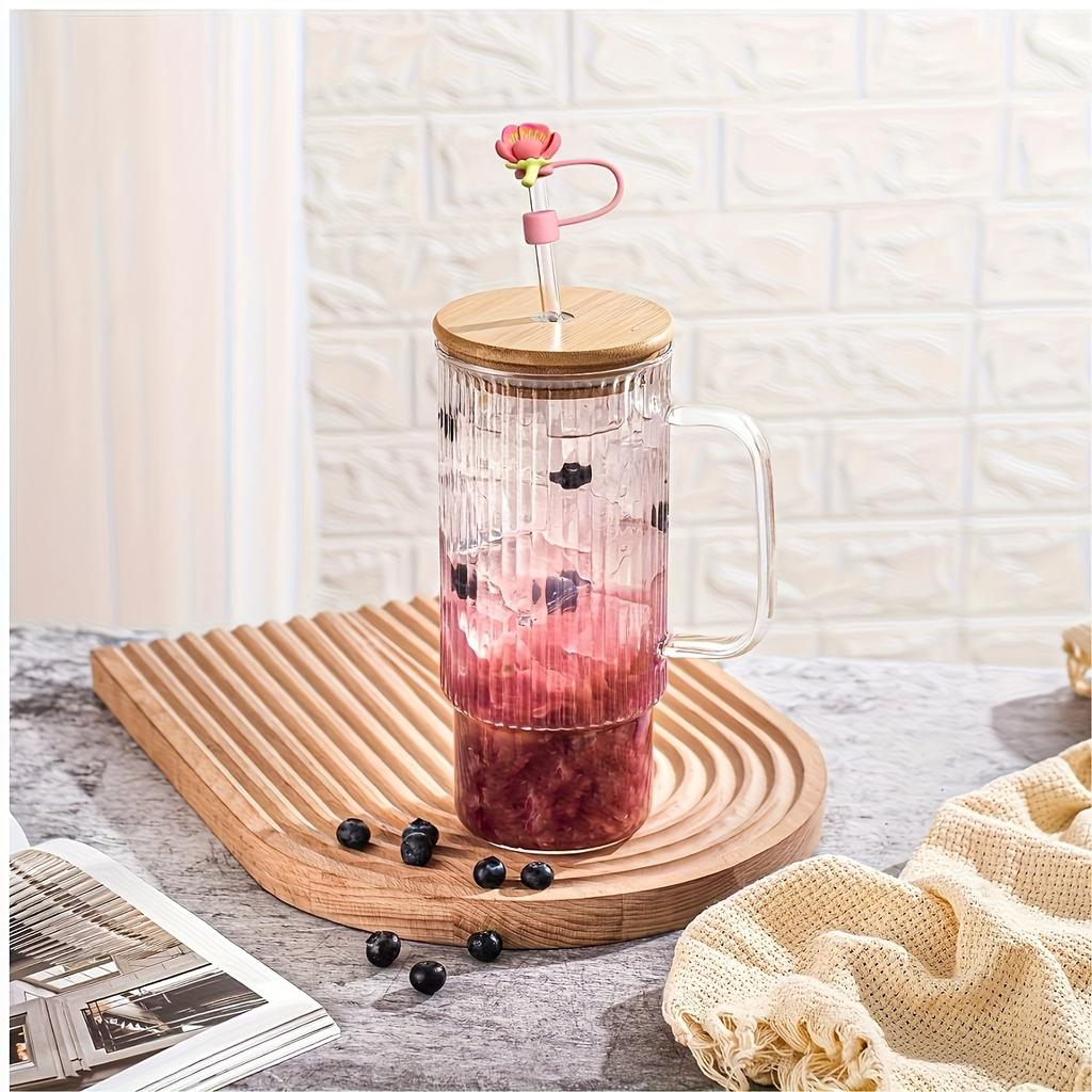 6pcs Sakura Silicone Straw Covers Compatibility Stanley Cup 10mm Drinking Dust Stopper Cap Straw Tips Cover Cup Accessories