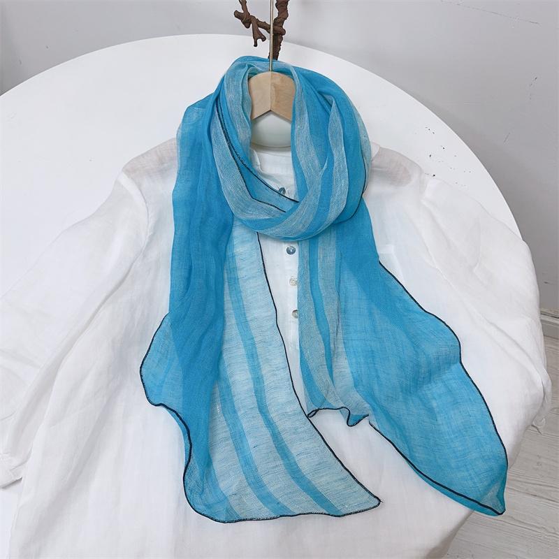 Long Extended Diamond Scarf Women Sunscreen Scarf Irregular Linen Neckerchief Shawls
