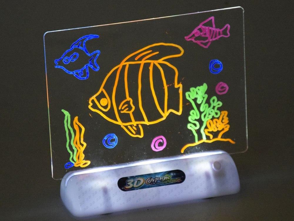 Tablica Do Rysowania 3D Z Podświetleniem Led + Pisaki I Okulary Ta0115