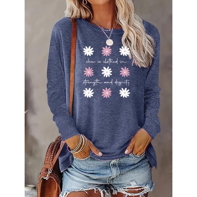 Women's Vintage Floral Print Long Sleeve T-Shirt