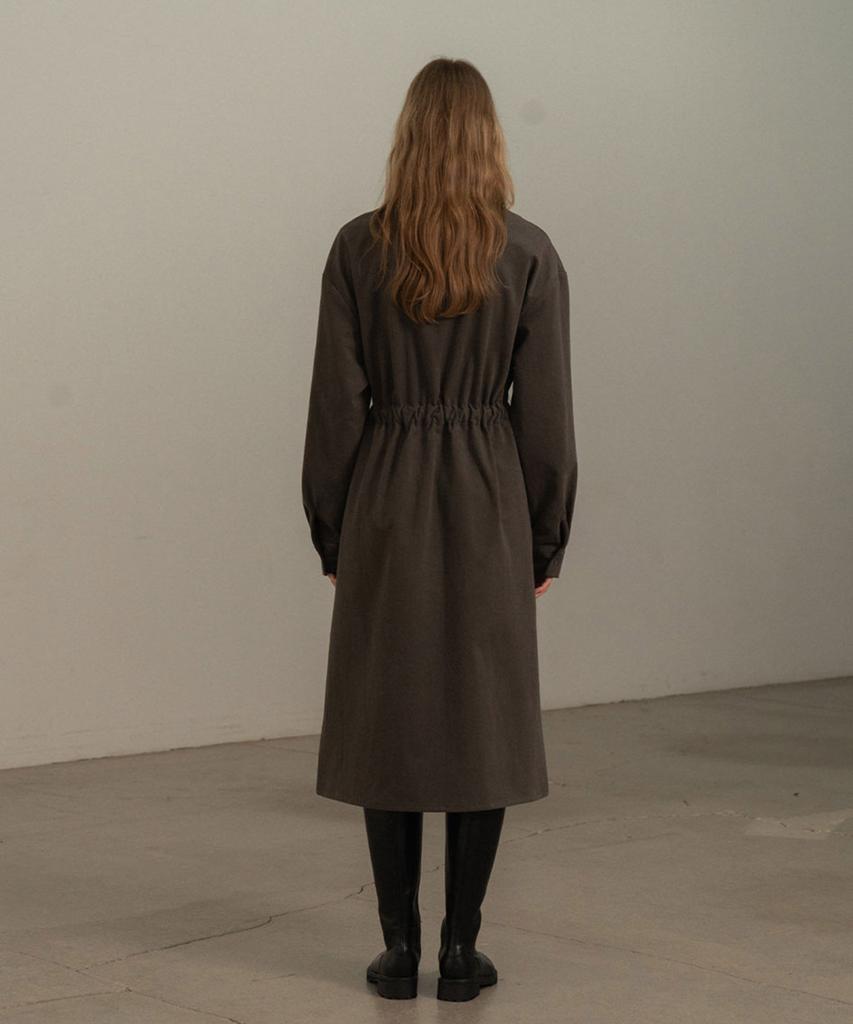 Mosyupamosyu Long Strap Shirt Dress [Charcoal]