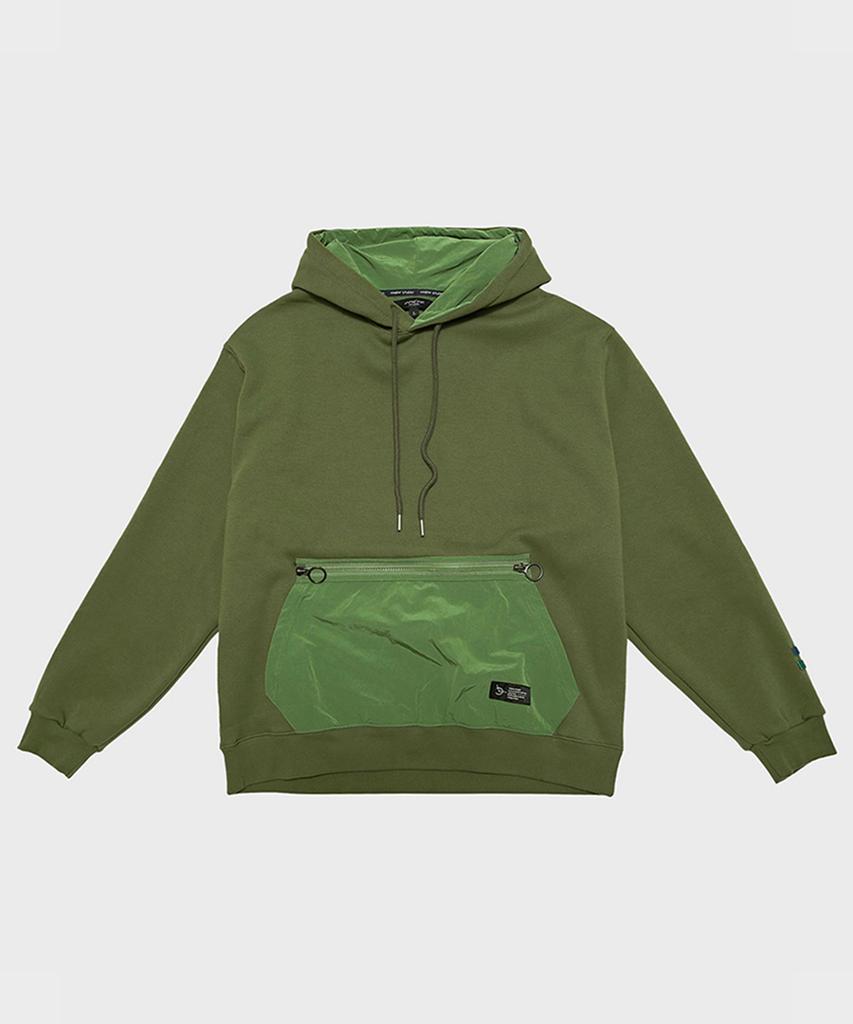 Zipper Pocket Hoodie (Khaki)