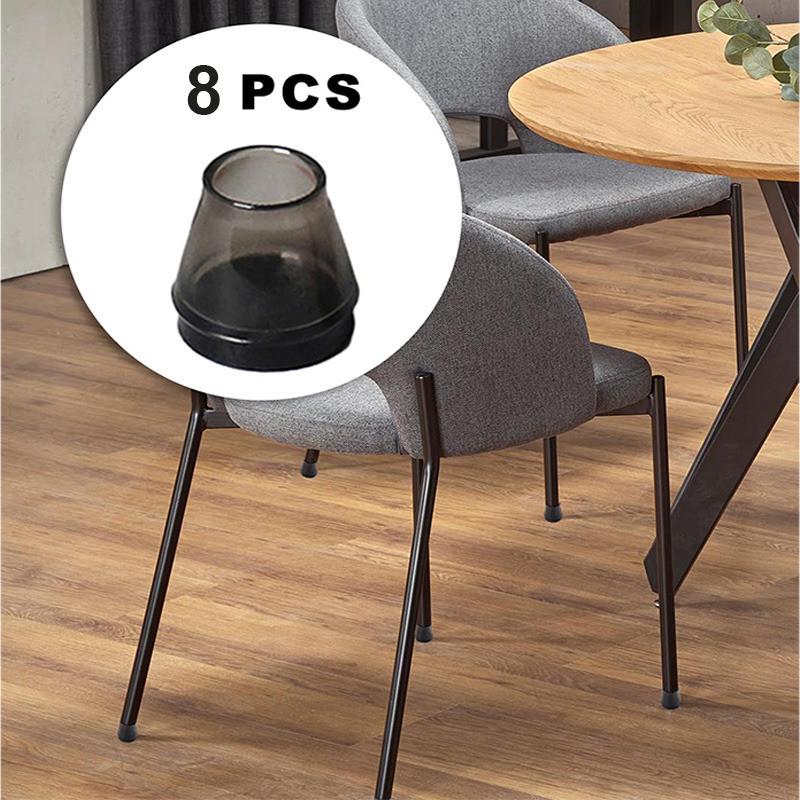 Silicone Chair Leg Floor Protectors for Hardwood,8Pcs Non-Slip Furniture Leg Caps,Quiet Rubber Table Feet Covers for 3-4cm Round Legs,Anti-Scratch