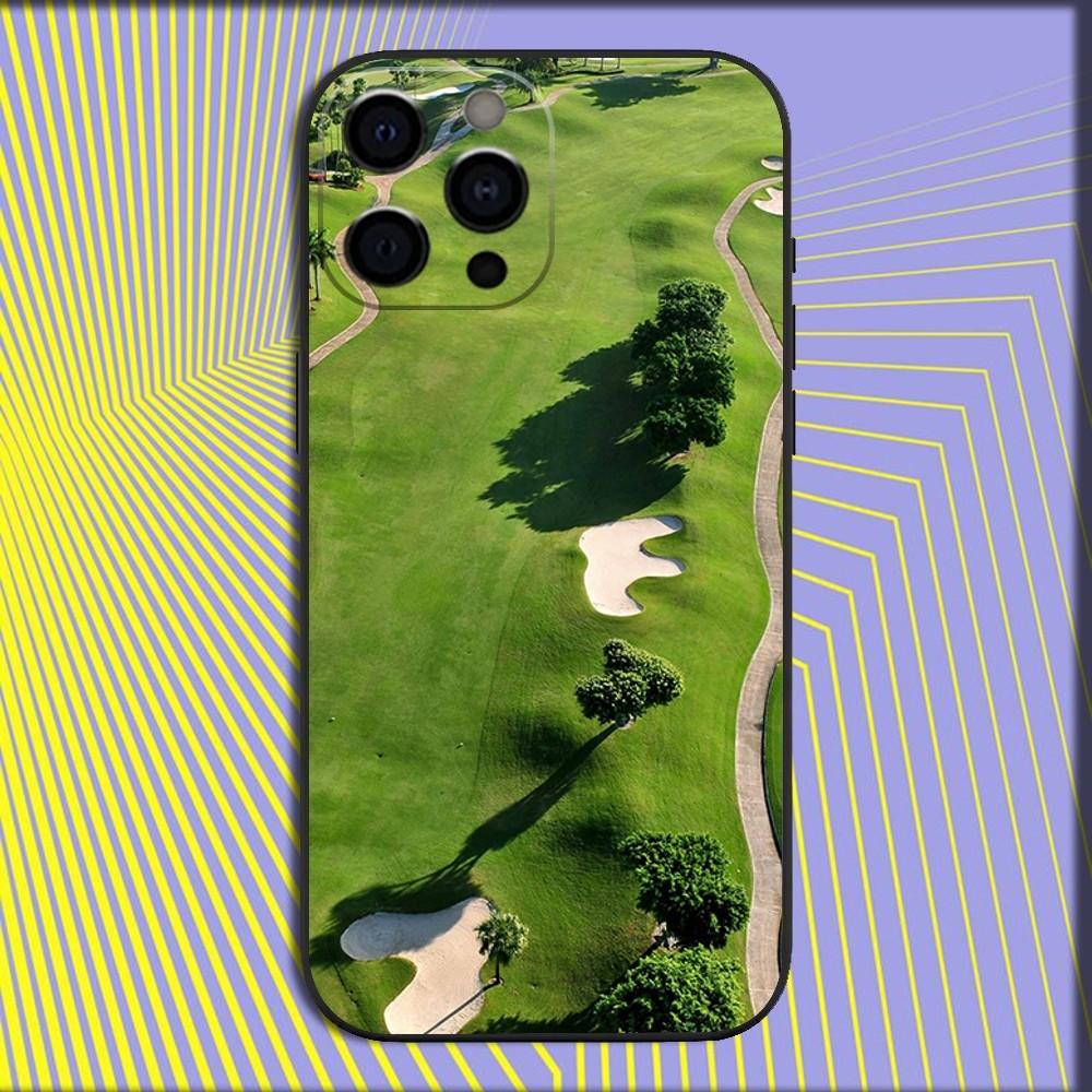 Ball Golf Course Phone Case For iPhone 16,15,14,13,12,11,Pro,X,XS,Max,XR,Plus,Mini Soft Black Cover