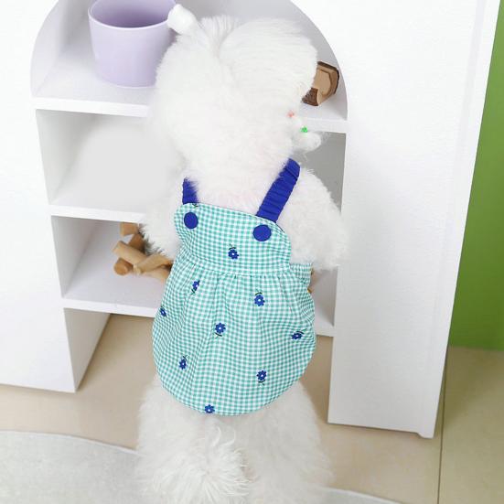 Pet Dress Suspender Type Classic Plaid Fashion Print Soft Texture Skin-touch Dress Up Comfortable Puppy Clothes Princess Dress Daily Life Wearing