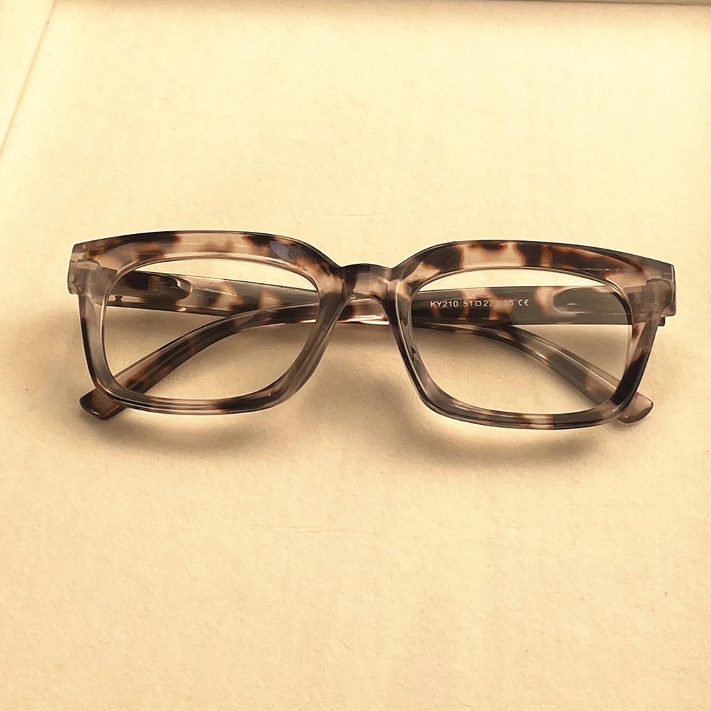 Trendy and Fashionable Square Reading Glasses with Spring Hinges - Tortoiseshell Shell, Solid Brown and Leopard Print Frame