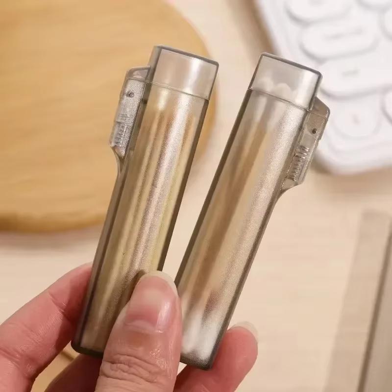 5pcs Portable Toothpick Box Travel Outdoor Plastic Toothpick Storage Box Transparent Cotton Swab Dispenser with Spring Switch