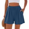 2026 European & American Summer Wide Casual Solid Color Fashion Shorts with Pockets