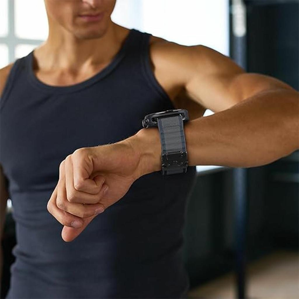 For Samsung Galaxy Watch Ultra (2025) 47mm / Ultra 47mm Watch Band Parachute Buckle Wide Ripple Pattern Nylon Wrist Strap